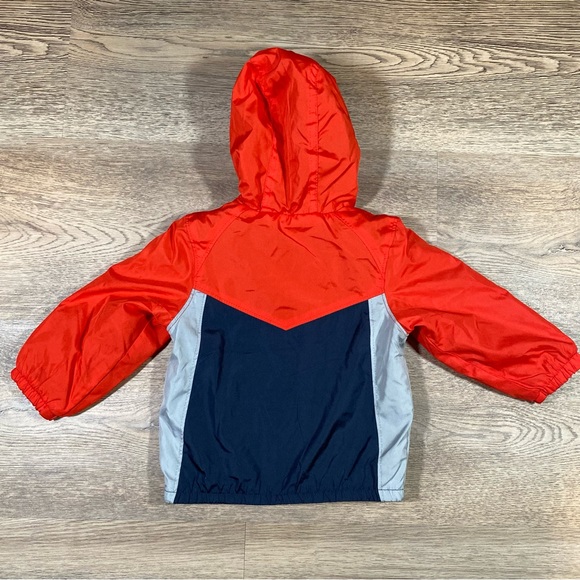 OshKosh B’gosh Jacket Windbreaker Hood Lined Baby Boys 12 Months Blue Red - Picture 5 of 9